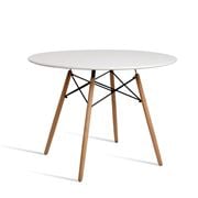Artiss - Round Dining Table Timber White 4 Seater 100cm