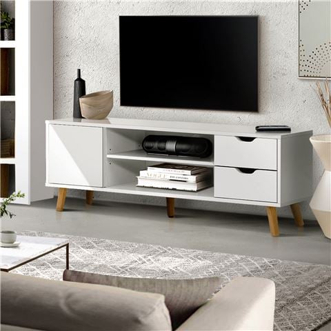 Artiss TV Stand Wooden Scandinavian White 120cm - Peter's of Kensington