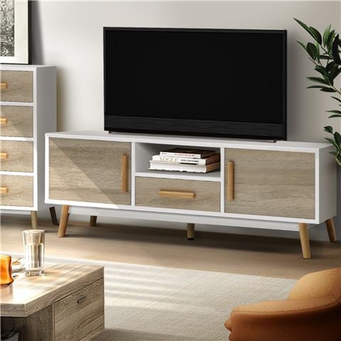 Artiss - Wooden Entertainment Unit White & Wood