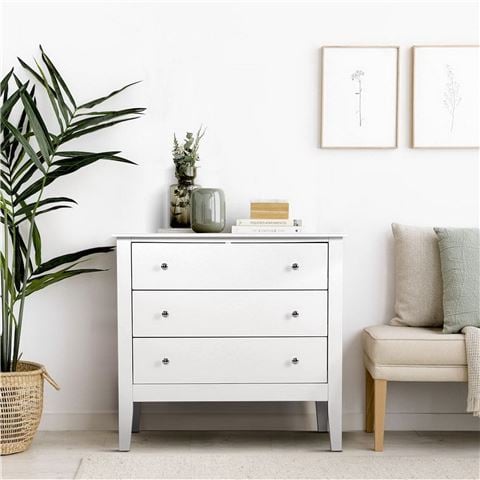 Artiss - 3 Tallboy Chest of Drawers Storage Dresser White