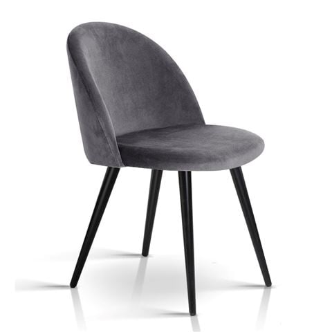 Artiss - Velvet Modern Dining Chair Dark Grey Set Of 2