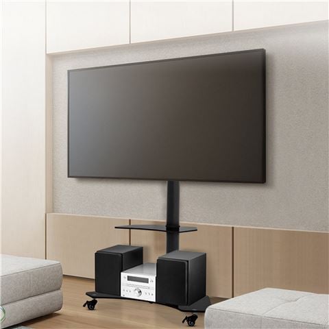 Artiss Floor TV Stand Brakcket Swivel Adjustable Black - Peter's of Kensington