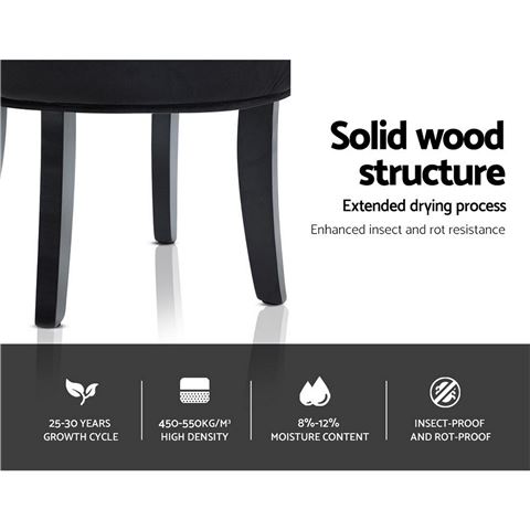 Artiss - Velvet Dressing Table Chair Makeup Black