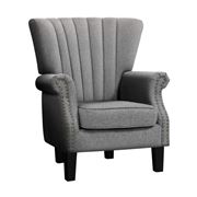 Artiss - Upholstered Fabric Accent Tub Chairs Grey