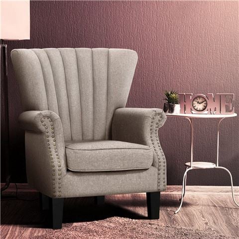 Artiss Armchair Fabric Single Sofa Beige - Peter's of Kensington