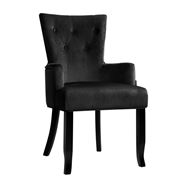 Artiss - Dining Chairs French Provincial Velvet Black