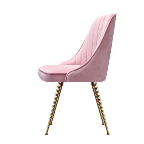 Artiss - Dining Chairs Modern Velvet Pink Set 2pce
