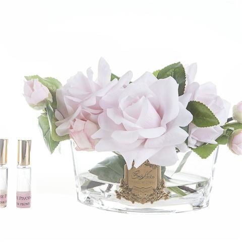 Cote Noire Luxury French Pink Bouquet In Oval Vase w/Gold Badge - Peter's of Kensington