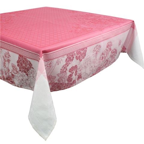 Garnier-Thiebaut - Geraniums Tablecloth Rose Colour Treated 175x255cm