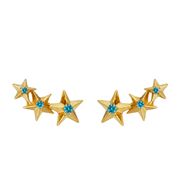 Marianna Lemos - 3 Stars Blue Climber Earrings