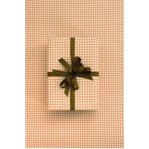 Vandoros - Wrapping Paper Gingham Toffee 76cm x 2.5m
