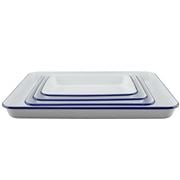 Falcon - Enamel Baking Tray White & Blue Set 4pce