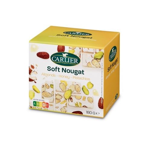 Carlier - Soft Nougat w/Almond, Honey & Pistachio 180g