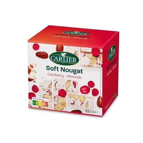 Carlier - Soft Nougat w/Cranberry & Almonds 180g