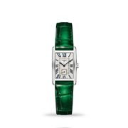 Longines - Silvered Dial Green Alligator Strap 20.5mm
