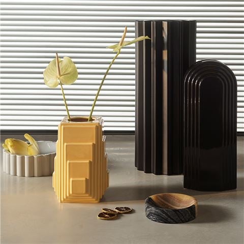 Greg Natale - Parallel Lines Vase Black 50cm