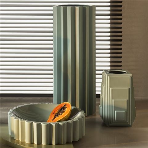 Greg Natale Parallel Lines Vase Sage 50cm - Peter's of Kensington