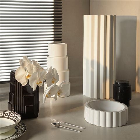 Greg Natale Parallel Lines Vase White 50cm - Peter's of Kensington