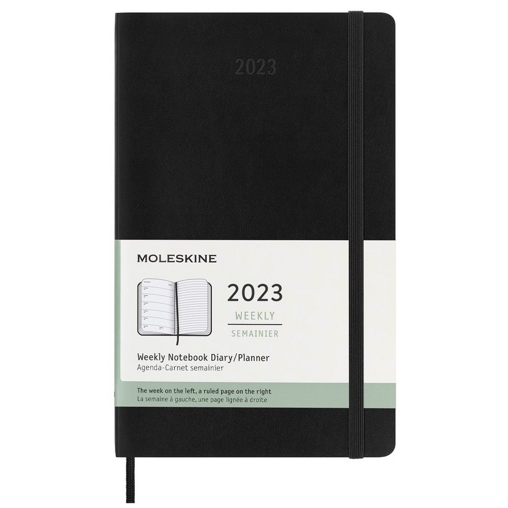 Moleskine - 2023 Weekly Notebook Diary S/C Black Large | Peter's of ...