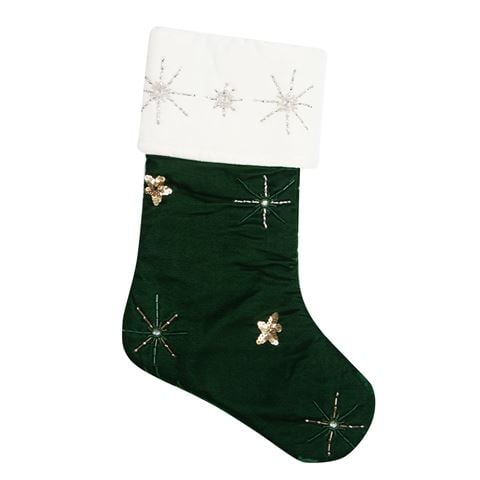 Luxe By Peter's - Santa Stocking Green Velvet