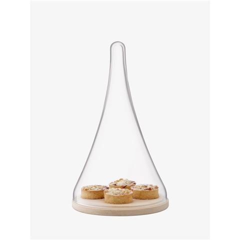LSA Cloche Dome w/Oak Base 21x35cm - Peter's of Kensington