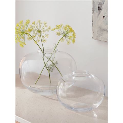 LSA Flower Curved Bouquet Vase 20cm Clear - Peter's of Kensington