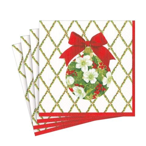 Caspari - Christmas Napkin Ornament and Trellis 20pce