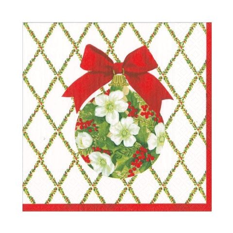 Caspari - Christmas Napkin Ornament and Trellis 20pce