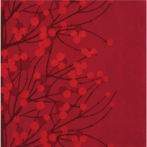 Marimekko - Lumimarja Red Lunch Napkins 20pce