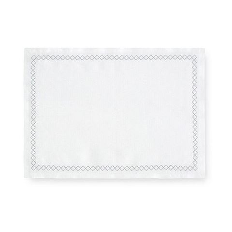 Luxe By Peter's - Cotton Linen Placemat Silver Squares Set 2pce
