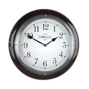 Cobb & Co. - Railway Clock w/Gloss Mahogany Finish Med 32cm