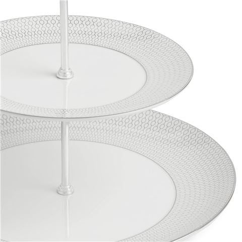 Wedgwood GIO Platinum 2 Tier Cake Stand - Peter's of Kensington