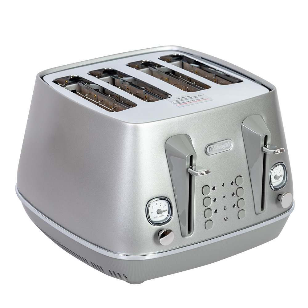 DeLonghi Distinta Perla 4 Slice Toaster Silver