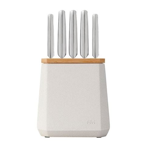 Furi - Pro Stone Knife Block Set Snow Terrazzo 6pce