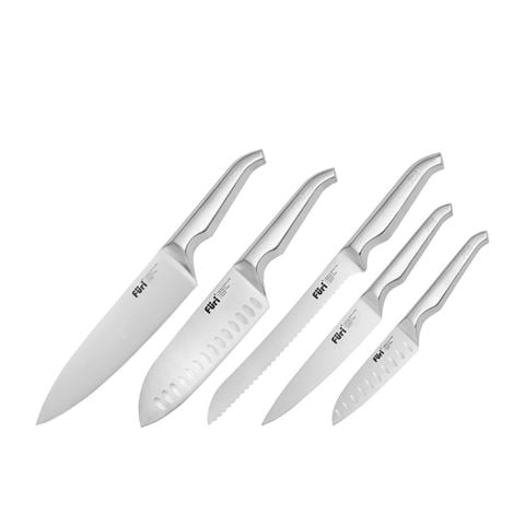 Furi - Pro Stone Knife Block Set Black & White Terrazzo 6pce