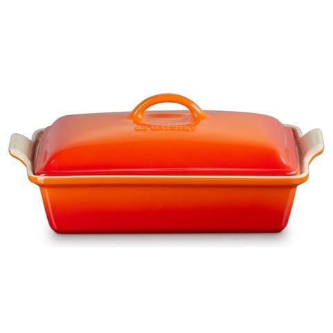 Le Creuset Heritage Rectangular Dish with Lid Volcanic 33cm/3.8L - Peter's of Kensington