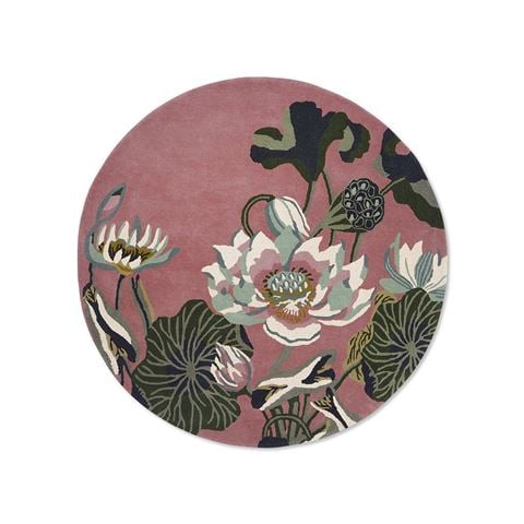 Wedgwood Rug Waterlily Dusty Rose Round Rug 200x200cm - Peter's of Kensington