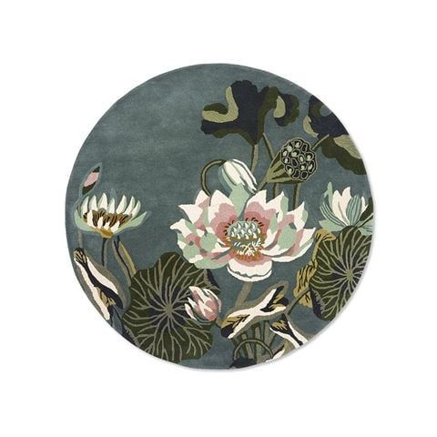 Wedgwood Rug Waterlily Midnight Pond 150x150cm - Peter's of Kensington