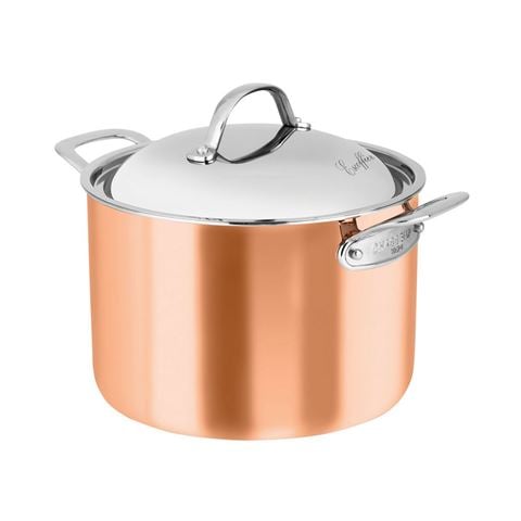 Chasseur Escoffier Induction Copper Stock Pot 24cm/7L - Peter's of Kensington
