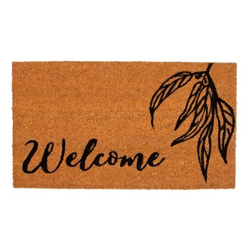 Kenware Vivaldi Coir Doormat Welcome Leaf 40x70cm - Peter's of Kensington