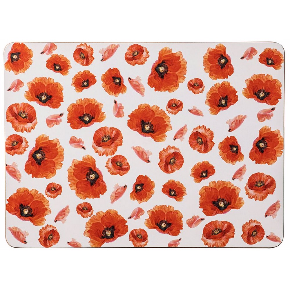 Ashdene Red Poppies Placemat Set 6pce Peter's of Kensington