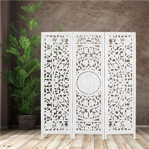 Urban Styling - Jans Room Divider Shoji Stand White