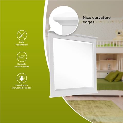 Urban Styling - Celosia Dresser Mirror Wood Frame White