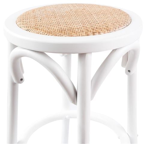 Urban Styling - Aster Birch Rattan Round Bar Stools Wht 2pc