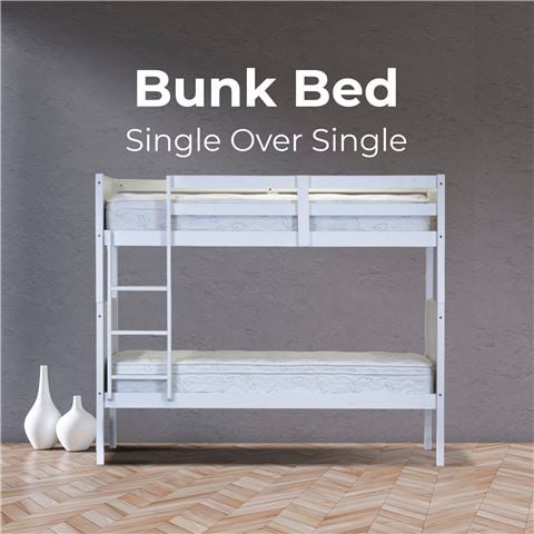 Urban Styling - Zinnia Loft Single Bunk Bed Frame White