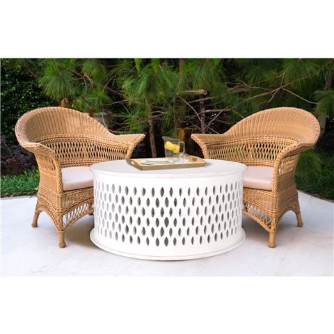 Urban Styling - Pansy Wooden Round Coffee Table White 80cm
