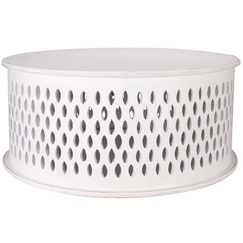 Urban Styling - Pansy Wooden Round Coffee Table White 80cm