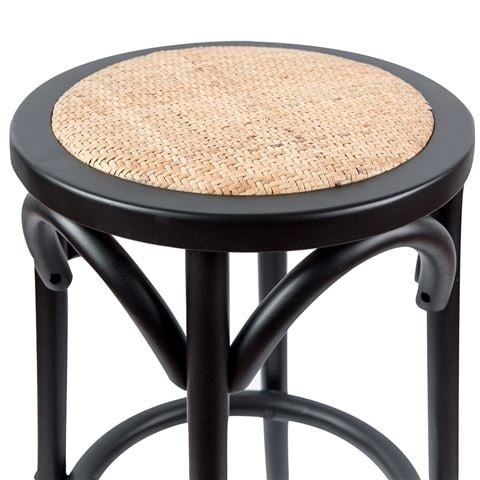 Urban Styling Aster Birch Rattan Round Bar Stools Blk 3pc - Peter's of Kensington