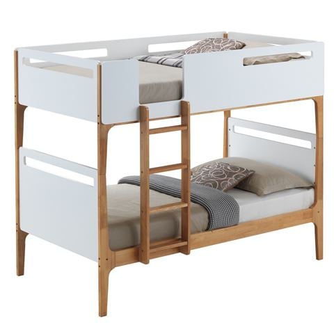 Urban Styling Baby Rose Rubber Wood Single Bunk Bed White - Peter's of Kensington