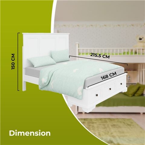 Urban Styling Celosia Queen Bed Frame With Drawers White - Peter's of Kensington